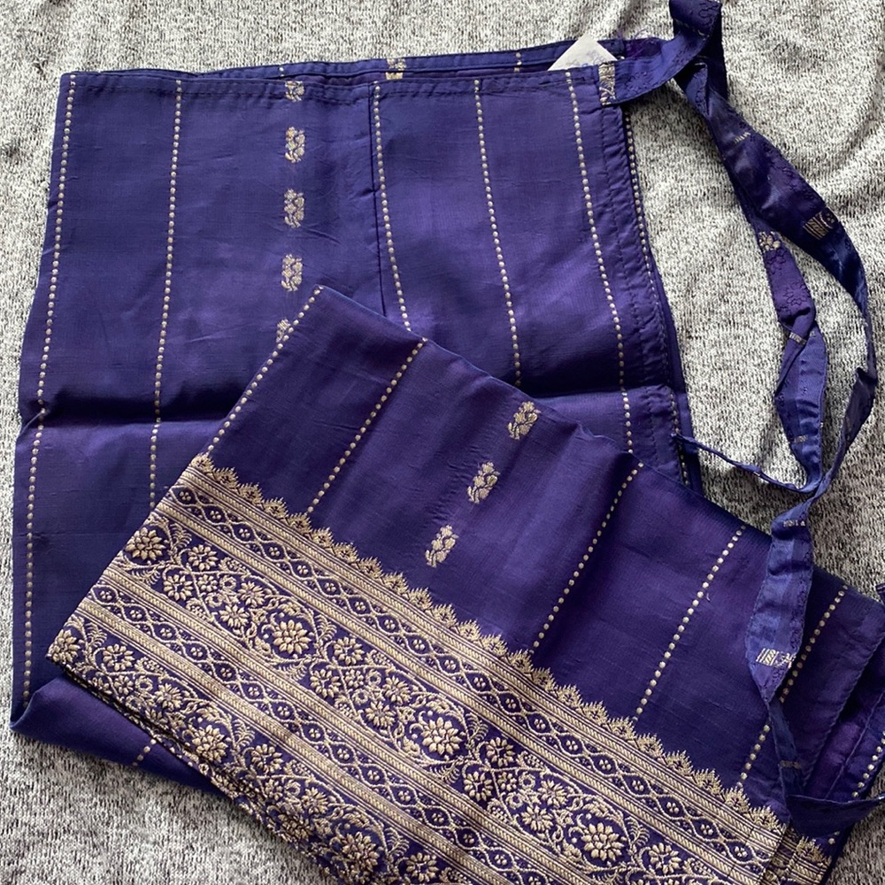 Deep purple and gold wrap style skirt